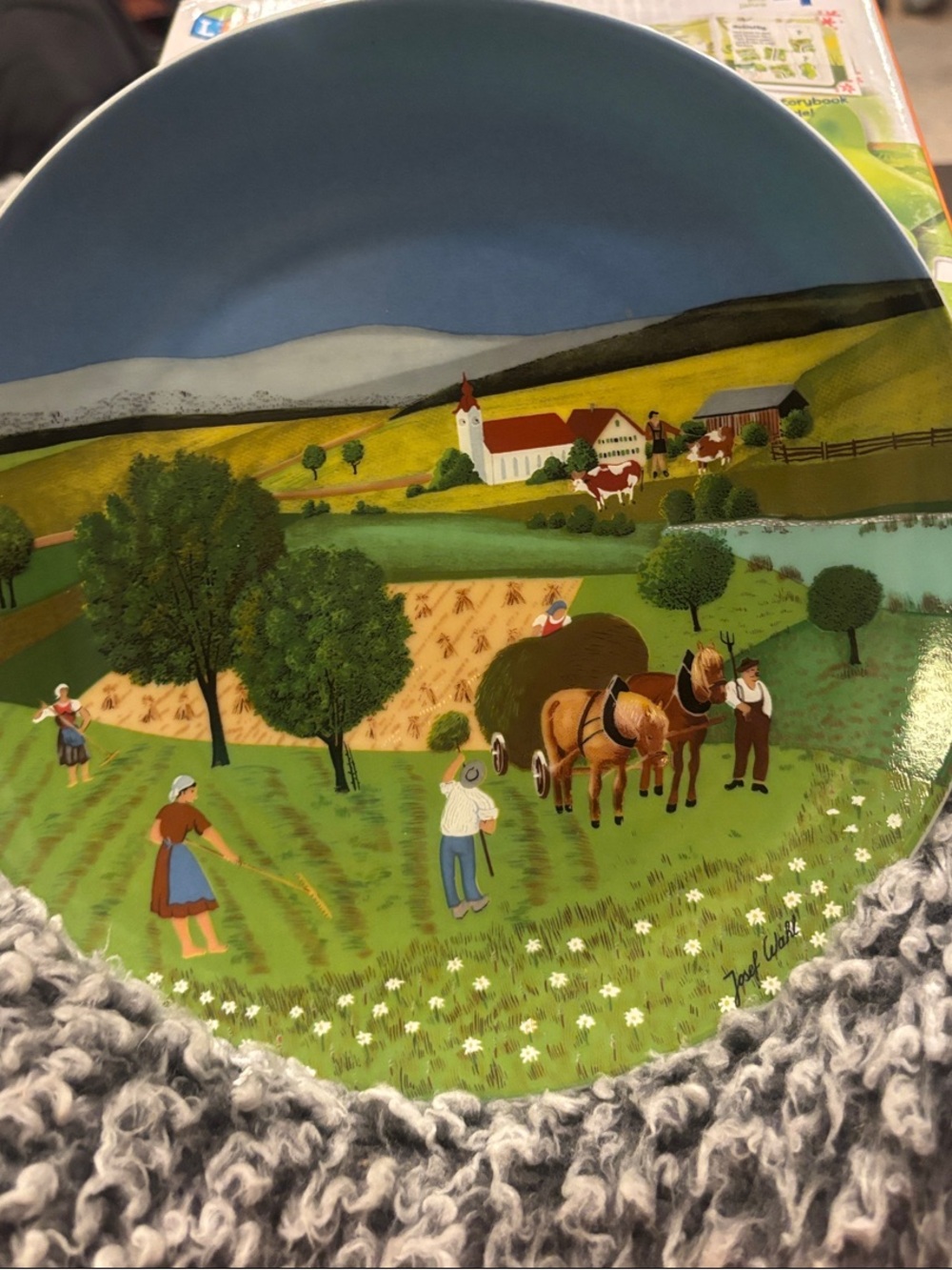 Joseph Wahl vintage porcelain ccollector plate Sommer “Summer”